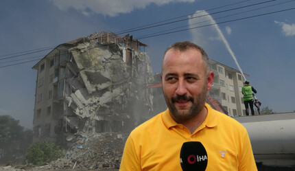 Bir taş attı, 8 katlı bina toz duman oldu! - gundem