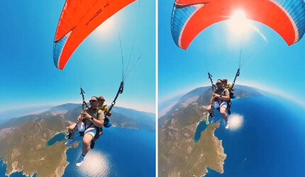 Çılgın müzisyen yok artık dedirtti: Paraşütle uçarken yaptığı şaşkına çevirdi - gundem