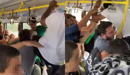 Metrobüste ‘uçan tekmeli’ yer kavgası! Ortalık savaş alanına döndü - gundem