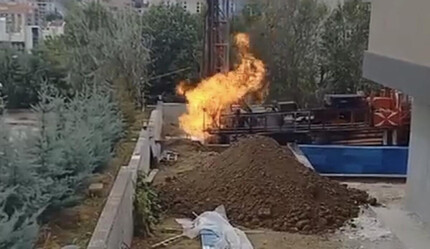 Tekirdağ'da sondaj çalışmaları sırasında panik anlar! Doğalgaz borusu patladı, yangın çıktı - gundem