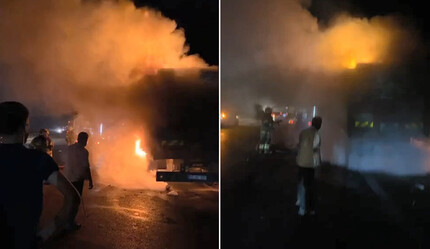 Arı dolu kamyon alev topuna döndü - gundem