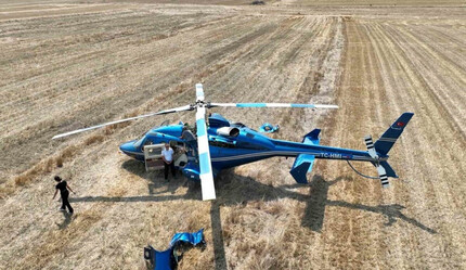 İstanbul'dan havalanan helikopter biçili tarlaya zorunlu iniş yaptı - gundem