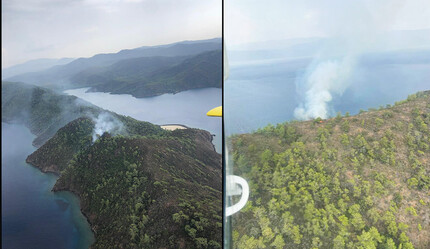 Marmaris'te ormanlık alana düşen yıldırım nedeniyle yangın çıktı! Alevler kontrol altında - gundem