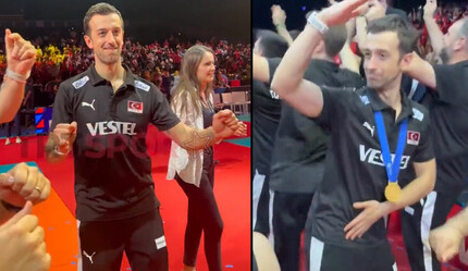Daniele Santarelli, Avrupa şampiyonluğunu 'erik dalı' eşliğinde kutladı! İtalyan hoca kendinden geçti - spor