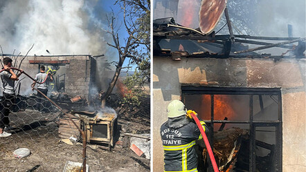Bahçede yemek yapmak için ateş yaktı, evi küle döndü - gundem
