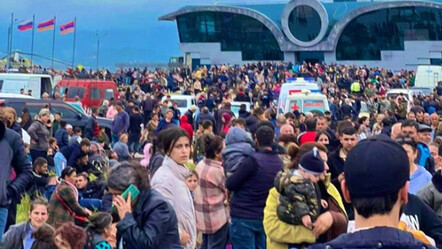 Ateşkes sonrası havalimanına akın ettiler! Ermeniler, Hocalı'yı terk etmeye başladı - dunya