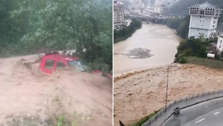 Şiddetli yağış sonrası iki ilimiz sele teslim: Dereler taştı, yollar ulaşıma kapandı - ekonomi