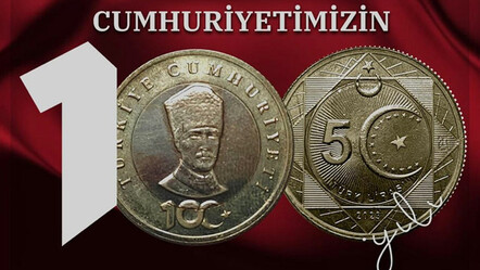 Cumhuriyet'in 100. yılına özel 5 TL hatıra parası: Darphane sınırlı sayıda bastı - gundem