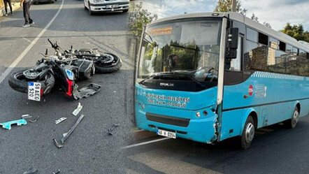 Halk otobüsü ile motosiklet çarpıştı: 1 ölü - gundem