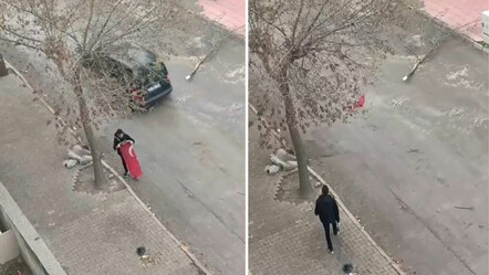 Görenleri duygulandıran anlar: Yere düşen Türk bayrağını alıp balkonuna astı - gundem