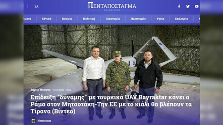 Arnavutluk birkaç Türk SİHA'sı aldı, Yunan medyası