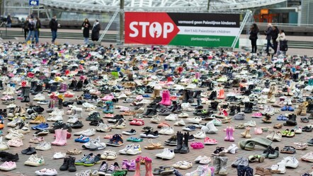 8 bin çocuk ayakkabısıyla Gazze anması! 'Yeter artık, işgali durdurun' - dunya