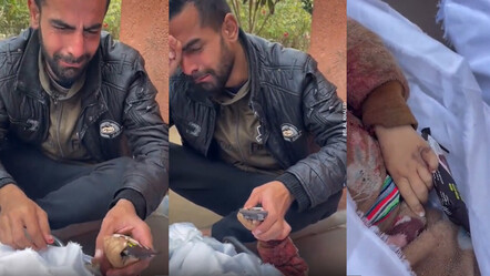 Filistinli babanın minik oğluna son vedası! 'Bu bisküvileri cennete giderken yanında götür' - dunya