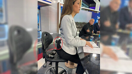 İsrailli kadın sunucu yayına silahla çıktı! - dunya