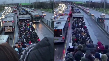 Kuvvetli sağanak İstanbul trafiğini vurdu, otobüs ve metrobüs durakları tıklım tıklım - gundem