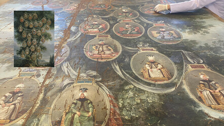 Osmanlı padişahlarının 7 metrekarelik dev soyağacı tablosunda restorasyon detayları paylaşıldı - kultur-sanat