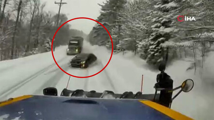 Korkunç kaza… Araç sollamak isterken kar küreme aracına çarptı, ikiye bölündü - gundem