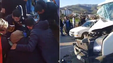 Hatay’da servis minibüsü ile tır çarpıştı: 12 yaralı - guncel