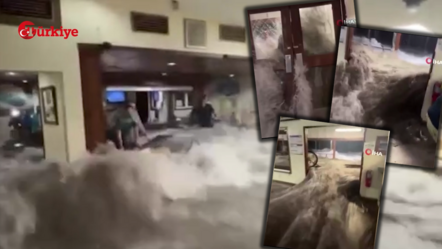 ABD'de dev dalgaların vurduğu askeri üs sular altında kaldı - dunya