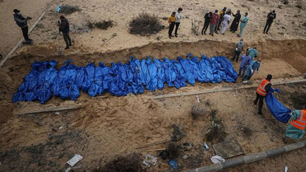 İsrail, katliama doymuyor! Hastane bahçesine 150 cenaze defnedildi - dunya