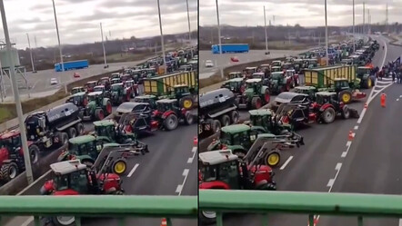 Çiftçilerin eylemi Hollanda'ya da sıçradı: Belçika sınırına traktörlü engel - dunya