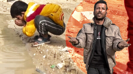 Susuz Gazze'de tek içme suyu kaynağı, sokakta biriken çamur suyu - dunya