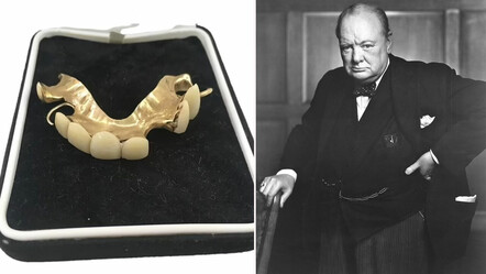 Winston Churchill'in altın kaplama takma dişleri açık artırmada 700 bin liraya satıldı - kultur-sanat