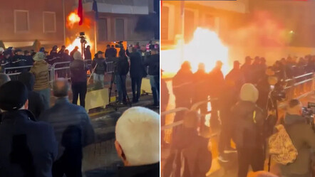 Arnavutluk sokakları karıştı! Muhaliflerden hükümet binasına molotoflu saldırı - guncel