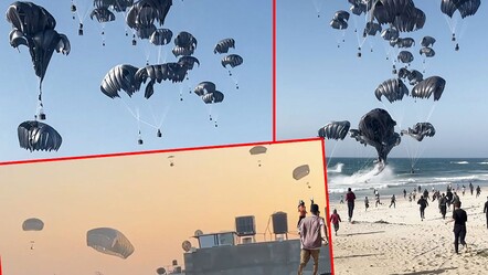 ABD'nin Gazze'ye havadan ilk insani yardım! Yardım kuruluşları 'verimsiz' buldu - dunya