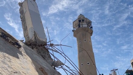 Gazze'de tüyleri diken diken eden görüntü! İsrail'in yıktığı camilerden ezan sesleri yükselmeye devam ediyor - dunya