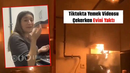 TikTok’ta yemek videosu çekeyim derken mutfağını yaktı! Müdahalesi tepki çekti - haberler