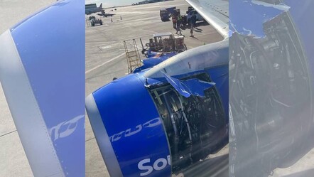 ABD'de korkutan anlar! Kalkış sırasında uçağın motor kapağı koptu - gundem