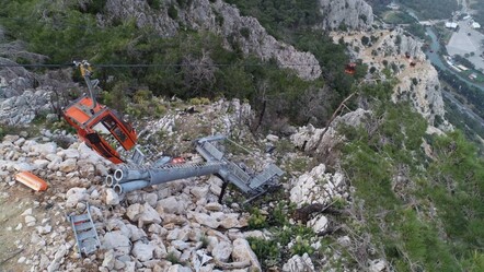 Antalya'daki teleferik kazası enkazı havadan görüntülendi - gundem