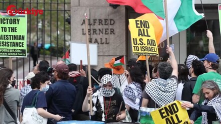 Columbia Üniversitesi'nde öğrenciler ayakta...