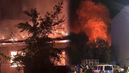 Yangın tüpü bomba gibi patladı, alevler göğe yükseldi! - gundem