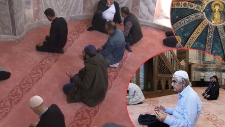 Kariye Camii'nde ilk namaz! Yıllar sonra resimlere arkalarını dönüp dua ettiler - kultur-sanat