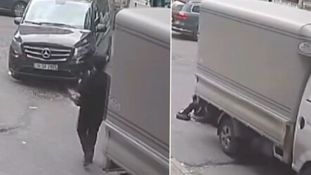 Her şeyden habersiz yürüyordu: Kamyonet talihsiz kadını metrelerce sürükledi! - gundem