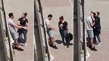 Erkek arkadaşına sokak ortasında kabusu yaşattı! Önce kemerini çıkardı, sonra ısırmaya başladı - gundem