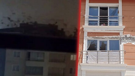 Sincan'da fırtınanın çatıyı uçurduğu anlar kamerada! - gundem