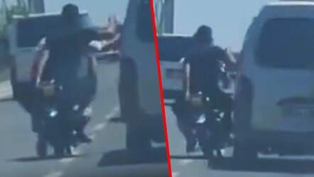 Yozgat'ta trafikte dehşete düşüren görüntü! Motosikletle seyir halindeki araca kâbusu yaşattı - gundem
