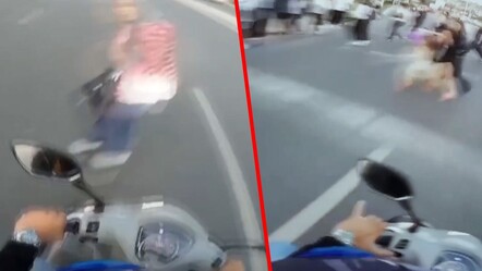 Kadıköy'de motosikletli yayaya çarptı! Sosyal medyada gündem oldu - gundem
