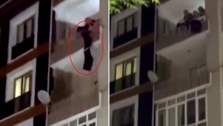 Operasyonun önüne geçen anlar! Balkondan atlamaya çalıştı, polis kurtardı - gundem