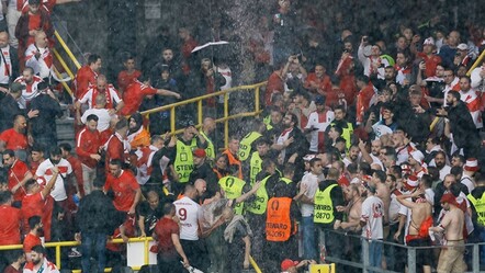Türkiye-Gürcistan maçı öncesi taraftarlar birbirine girdi! - spor