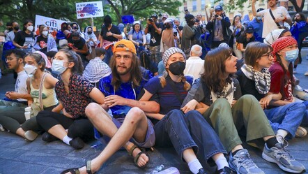 ABD'de Filistin destekçileri CitiBank önünde İsrail'i protesto etti - dunya