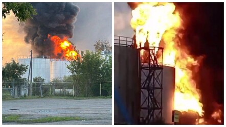 Rusya'da iki petrol rafinerisine dron saldırısı: Alev alev yandı - dunya