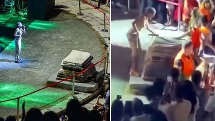 Yıldız Tilbe'nin antik tiyatro konserinde ilginç anlar! Mezarın üstüne çıkacaktı, görevliler engel oldu - gundem