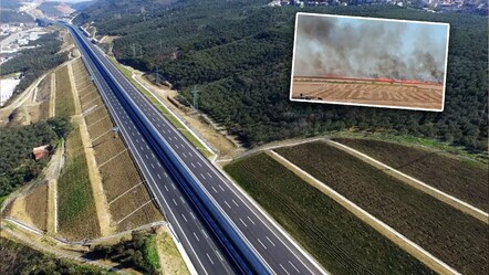 İstanbul-İzmir otobanında korkutan yangın! Alevler son anda söndürüldü - gundem