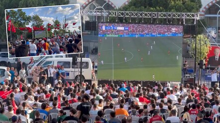 Türkiye-Portekiz maçı sokaklara kurulan dev ekranlardan izlendi - spor