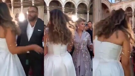 Tarihi camide skandal görüntüler! Gelin ve damat hoplaya zıplaya oynadı, davetliler de eşlik etti - gundem