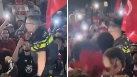 Hollanda polisi de A Millilerin zaferine ortak oldu! Türk taraftarlara üçlü çektirdi - dunya